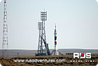Baikonur Launch Soyuz: Umbilical tower is put away